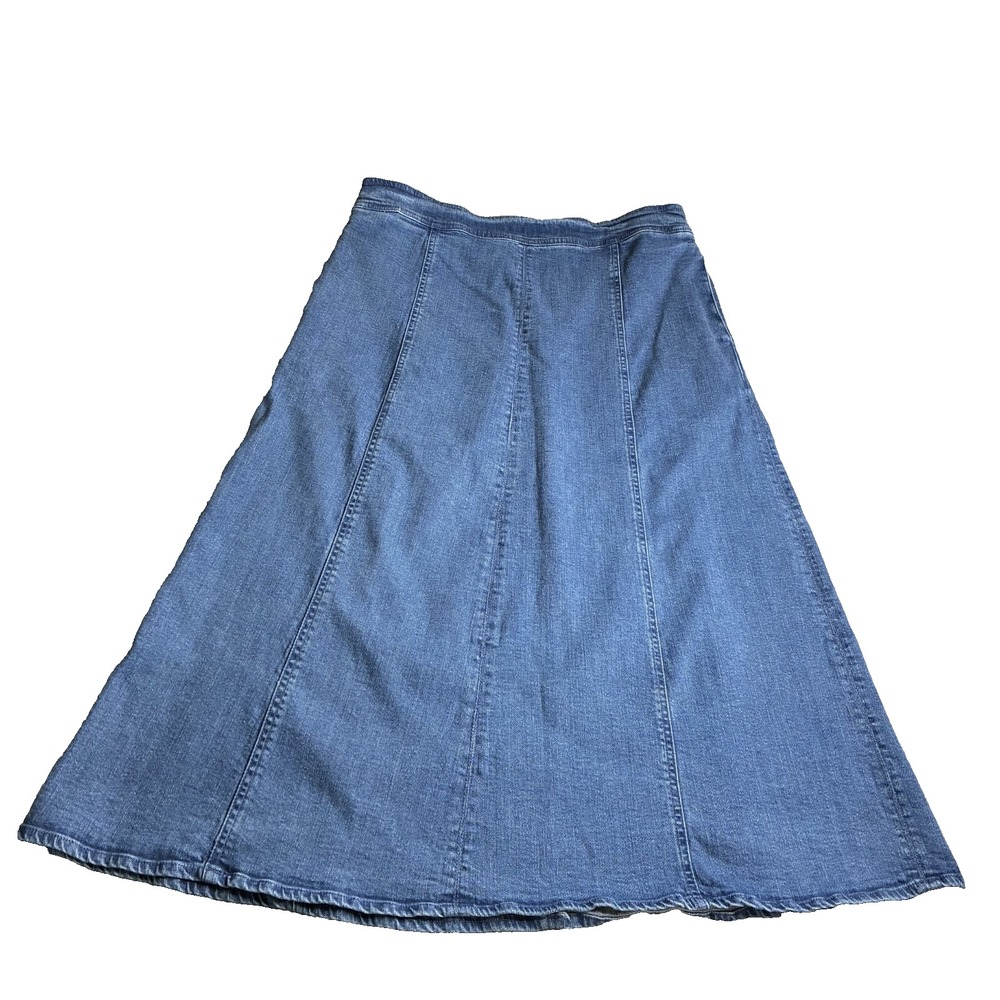 Koret Vintage Medium Wash Denim Cottage Core Modest Women's Skirt Size 14 Flare
